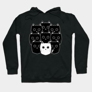 White cat black cat cat gang power cute pet animal shirt sticker Hoodie